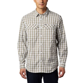 Pánské Košile Columbia Silver Ridge Lite Plaid Long Sleeve Olivy Zelené OCUSAN629